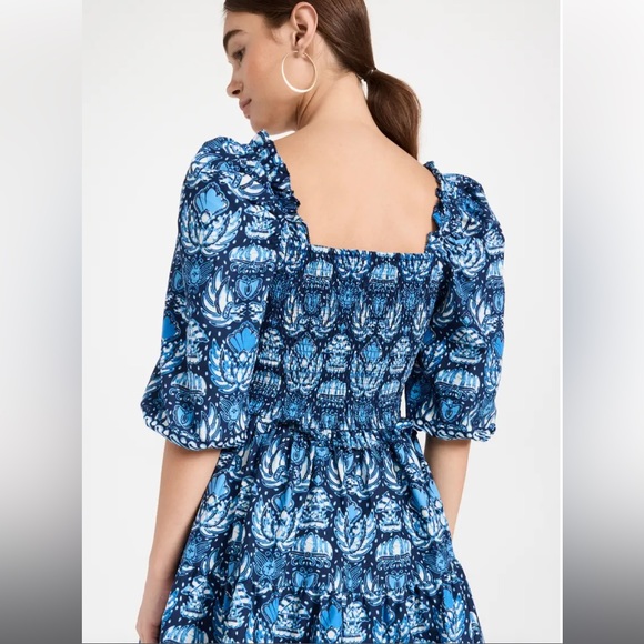 Love the Label Anthropologie Puff Sleeve Cassie Mini Dress in Butterfly Blue - Picture 4 of 16